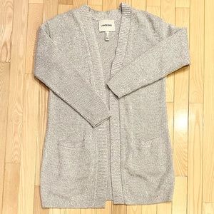 Lands’ End Oversized Light Grey Long Cardigan - S